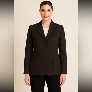 Vintage Ann Taylor Brown Blazer Coat Cashmere Wool Angora Womens Size 8‎
